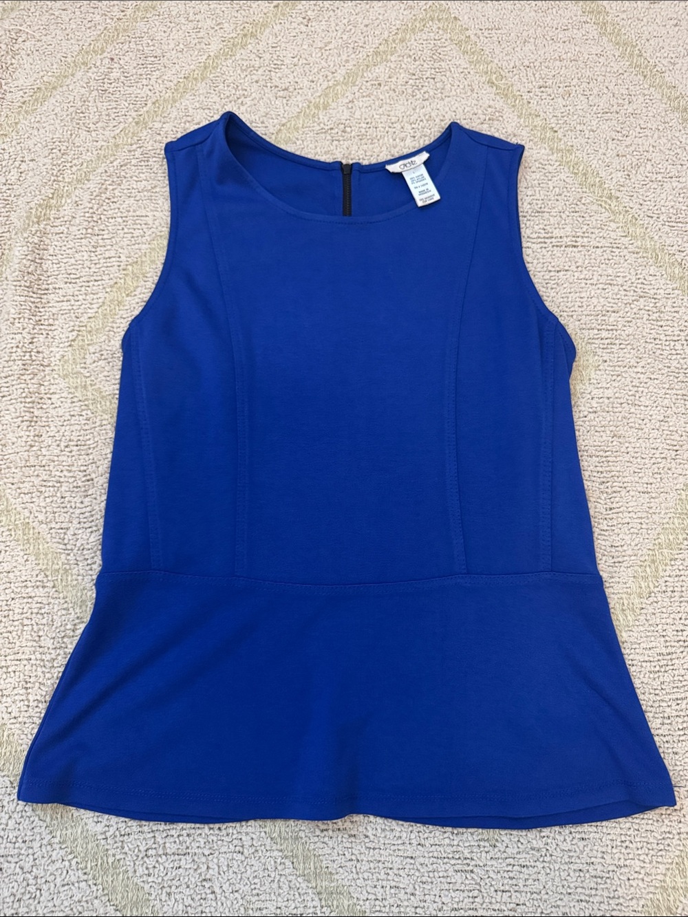 Cache Sleeveless Peplum Tank in Cobalt Blue
